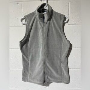 Orvis Stretch Fleece Full Zip Vest Women’s Small Gray Gingham Active Fit B1